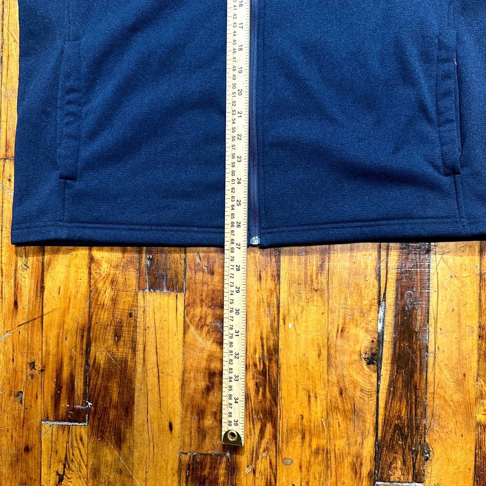 IZOD Sweater Vest Men's Large Navy Blue Fleece Sleeveless Full Zip Performance - Picture 2 of 7